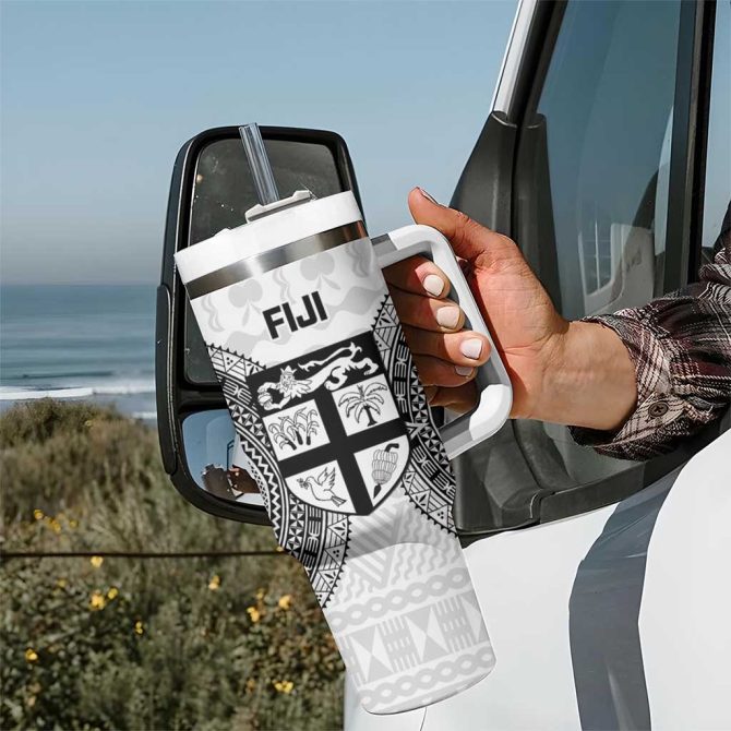 Fiji Rugby Go Champions World Cup Fijian Tapa Custom Stanley Quencher 40Oz Stainless Steel Tumbler With Handle - Image 7