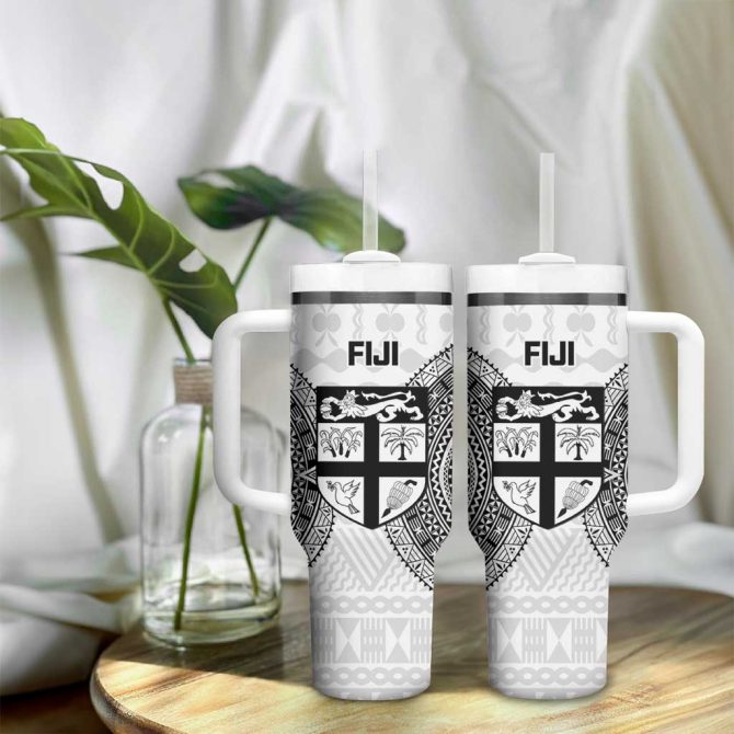 Fiji Rugby Go Champions World Cup Fijian Tapa Custom Stanley Quencher 40Oz Stainless Steel Tumbler With Handle - Image 9