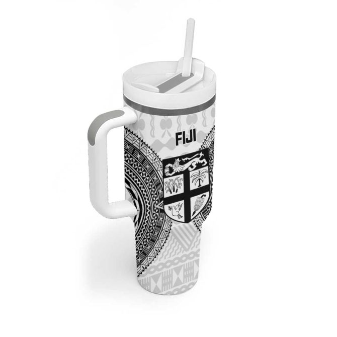 Fiji Rugby Go Champions World Cup Fijian Tapa Custom Stanley Quencher 40Oz Stainless Steel Tumbler With Handle - Image 2