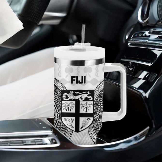 Fiji Rugby Go Champions World Cup Fijian Tapa Custom Stanley Quencher 40Oz Stainless Steel Tumbler With Handle - Image 8