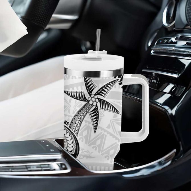 Fiji Rugby Pacific Polynesian Palm Tattoo Custom Stanley Quencher 40Oz Stainless Steel Tumbler With Handle - Image 8