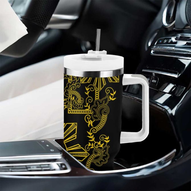 Filipino Sun Tribal Tattoo Philippines Inspired Barong Simple Gold Custom Stanley Quencher 40Oz Stainless Steel Tumbler With Handle - Image 8