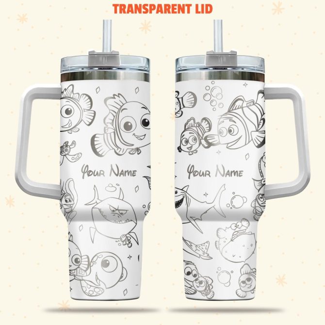 Finding Nemo Disney Cartoon Custom Stanley Quencher 40Oz Stainless Steel Tumbler With Handle
