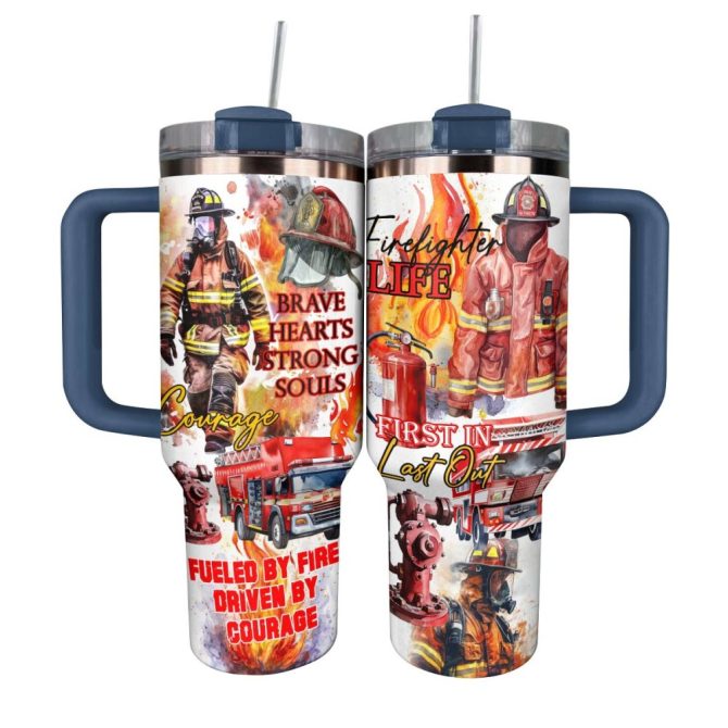 Firefighter Custom Stanley Quencher 40Oz Stainless Steel Tumbler With Handle - Image 9