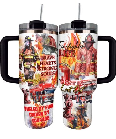 Firefighter Custom Stanley Quencher 40Oz Stainless Steel Tumbler With Handle