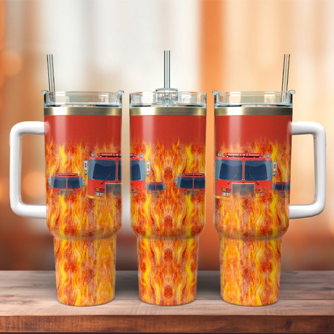 Firefighter Custom Stanley Quencher 40Oz Stainless Steel Tumbler With Handle