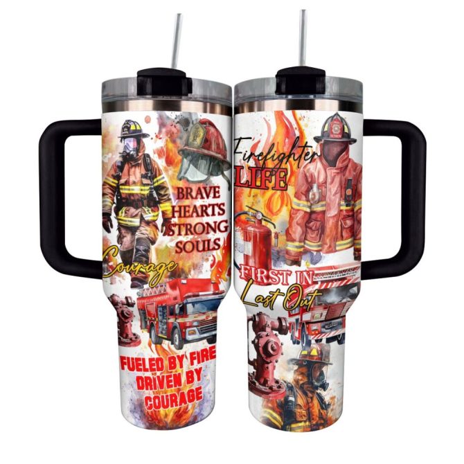 Firefighter Custom Stanley Quencher 40Oz Stainless Steel Tumbler With Handle - Image 7