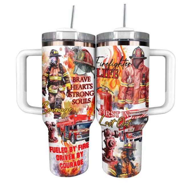 Firefighter Custom Stanley Quencher 40Oz Stainless Steel Tumbler With Handle - Image 8
