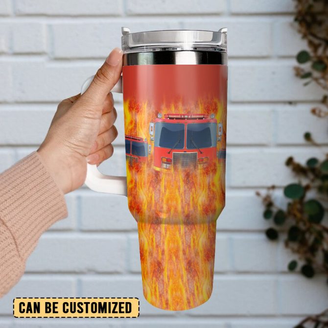 Firefighter Custom Stanley Quencher 40Oz Stainless Steel Tumbler With Handle - Image 3
