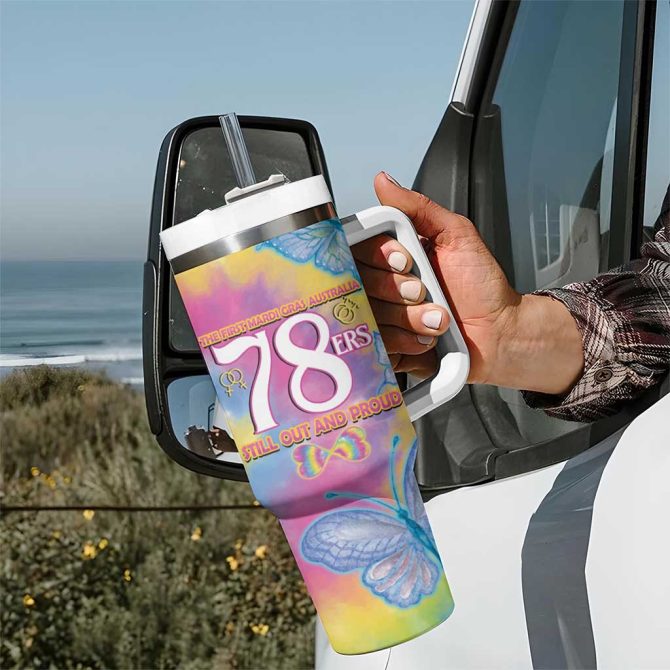 First Sydney Madri Gras Australia 78Ers Still Out And Proud Custom Stanley Quencher 40Oz Stainless Steel Tumbler With Handle - Image 7