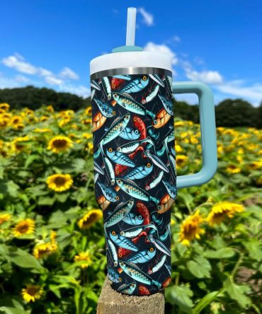 Fishing Bait Custom Stanley Quencher 40Oz Stainless Steel Tumbler With Handle