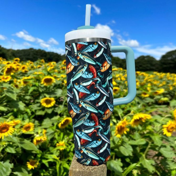 Fishing Bait Custom Stanley Quencher 40Oz Stainless Steel Tumbler With Handle