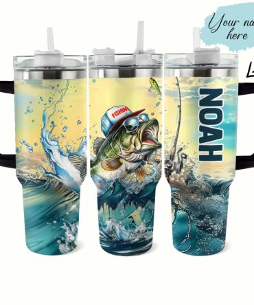 Fishing Custom Stanley Quencher 40Oz Stainless Steel Tumbler With Handle