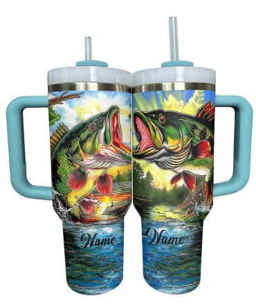 Fishing Custom Stanley Quencher 40Oz Stainless Steel Tumbler With Handle
