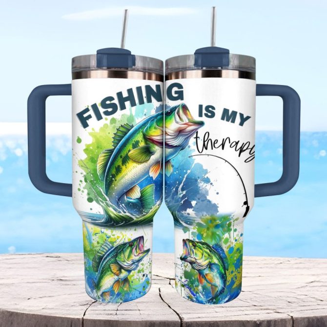 Fishing Custom Stanley Quencher 40Oz Stainless Steel Tumbler With Handle - Image 3