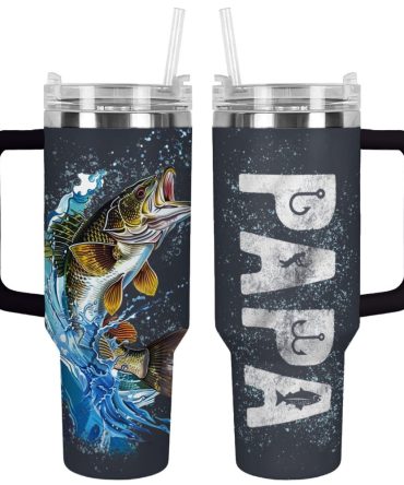Fishing Custom Stanley Quencher 40Oz Stainless Steel Tumbler With Handle