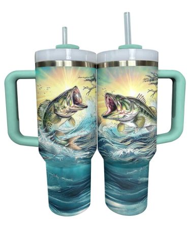Fishing Custom Stanley Quencher 40Oz Stainless Steel Tumbler With Handle