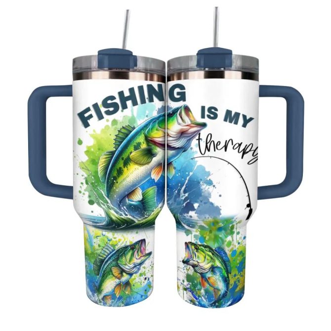 Fishing Custom Stanley Quencher 40Oz Stainless Steel Tumbler With Handle - Image 9