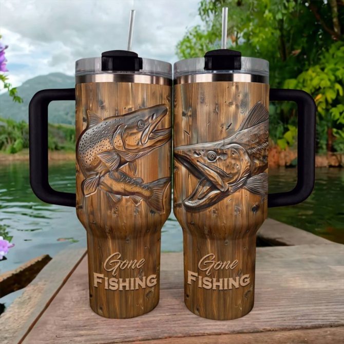 Fishing Custom Stanley Quencher 40Oz Stainless Steel Tumbler With Handle - Image 3
