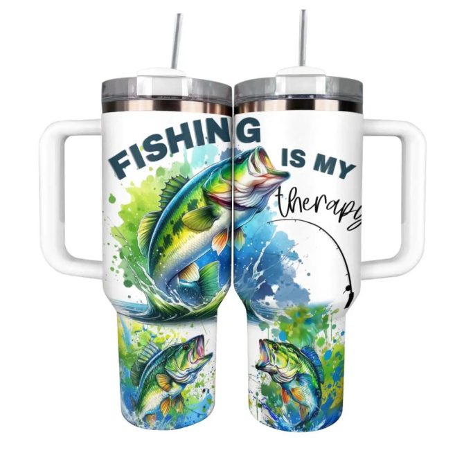 Fishing Custom Stanley Quencher 40Oz Stainless Steel Tumbler With Handle - Image 7