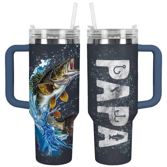 Fishing Custom Stanley Quencher 40Oz Stainless Steel Tumbler With Handle - Image 2