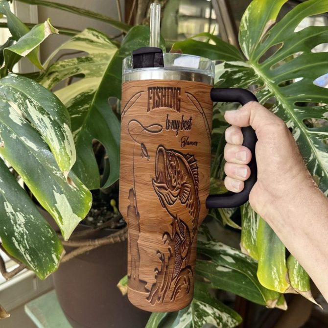 Fishing Custom Stanley Quencher 40Oz Stainless Steel Tumbler With Handle - Image 2
