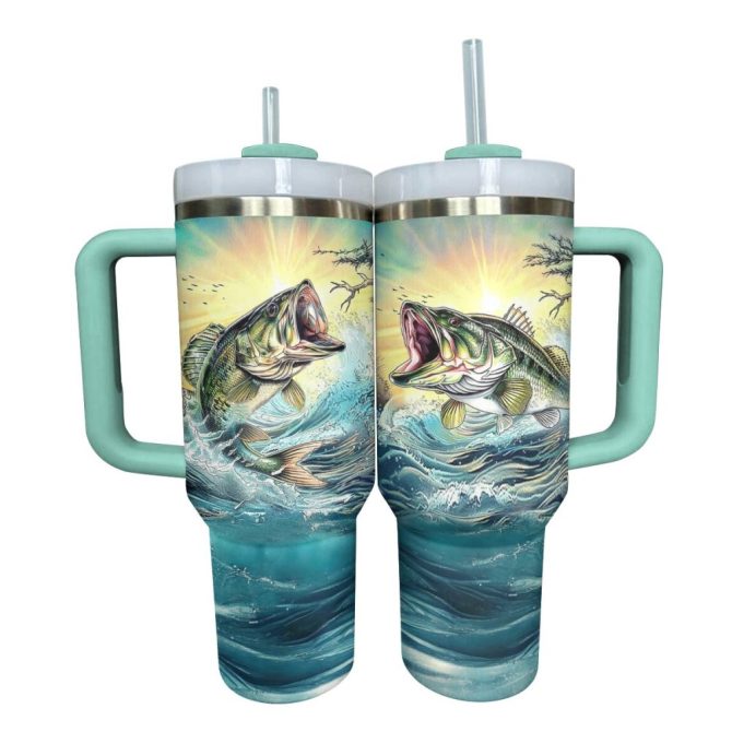 Fishing Custom Stanley Quencher 40Oz Stainless Steel Tumbler With Handle - Image 2