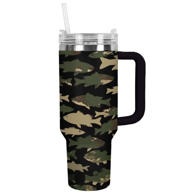 Fishing Custom Stanley Quencher 40Oz Stainless Steel Tumbler With Handle