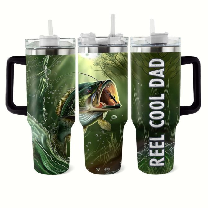 Fishing Custom Stanley Quencher 40Oz Stainless Steel Tumbler With Handle - Image 2