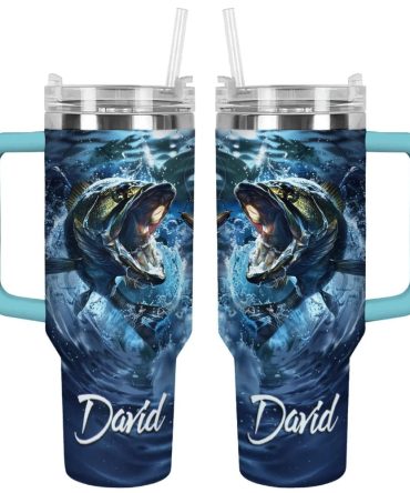 Fishing Custom Stanley Quencher 40Oz Stainless Steel Tumbler With Handle