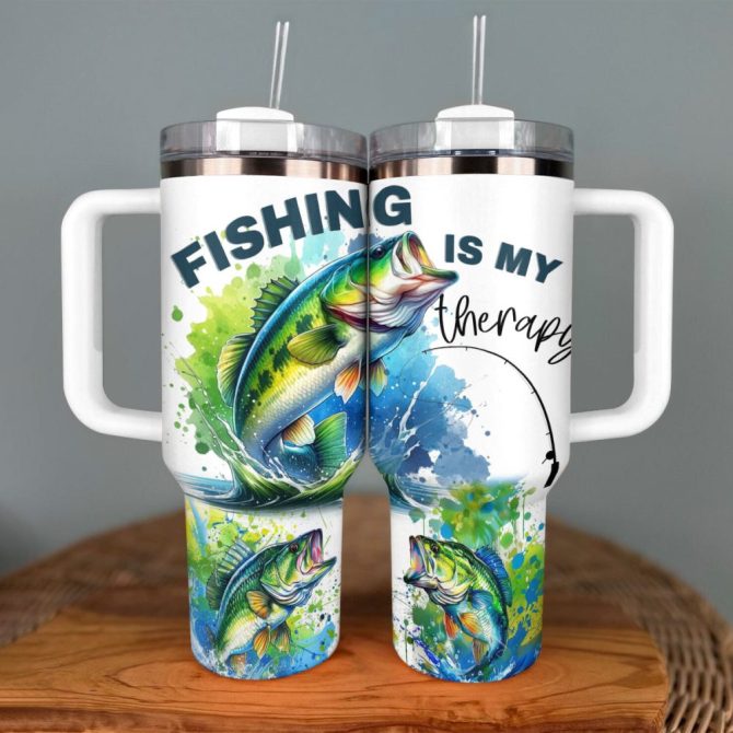 Fishing Custom Stanley Quencher 40Oz Stainless Steel Tumbler With Handle - Image 2