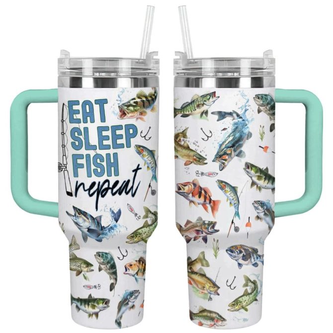 Fishing Custom Stanley Quencher 40Oz Stainless Steel Tumbler With Handle - Image 9