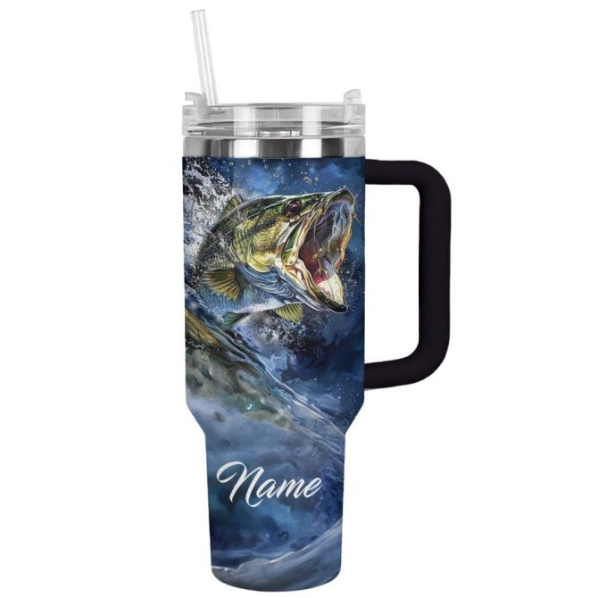 Fishing Custom Stanley Quencher 40Oz Stainless Steel Tumbler With Handle