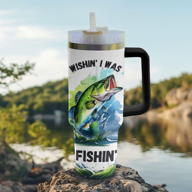 Fishing Custom Stanley Quencher 40Oz Stainless Steel Tumbler With Handle - Image 2