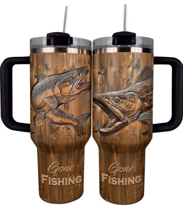 Fishing Custom Stanley Quencher 40Oz Stainless Steel Tumbler With Handle