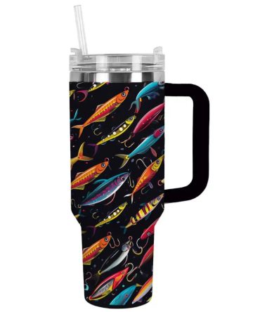 Fishing Custom Stanley Quencher 40Oz Stainless Steel Tumbler With Handle