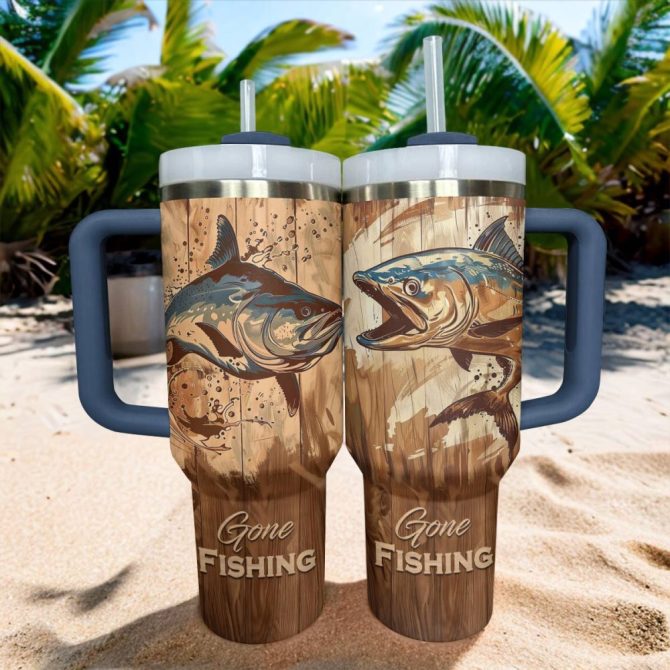 Fishing Custom Stanley Quencher 40Oz Stainless Steel Tumbler With Handle - Image 2