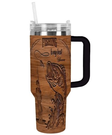 Fishing Custom Stanley Quencher 40Oz Stainless Steel Tumbler With Handle