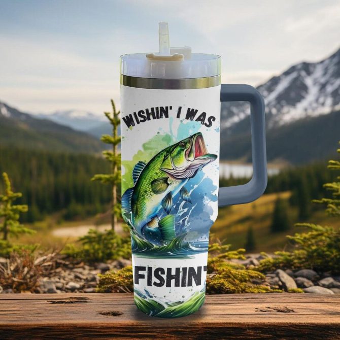 Fishing Custom Stanley Quencher 40Oz Stainless Steel Tumbler With Handle - Image 3