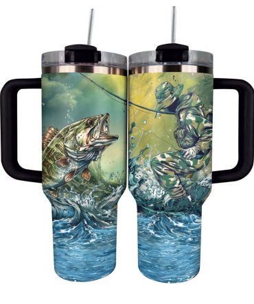 Fishing Custom Stanley Quencher 40Oz Stainless Steel Tumbler With Handle