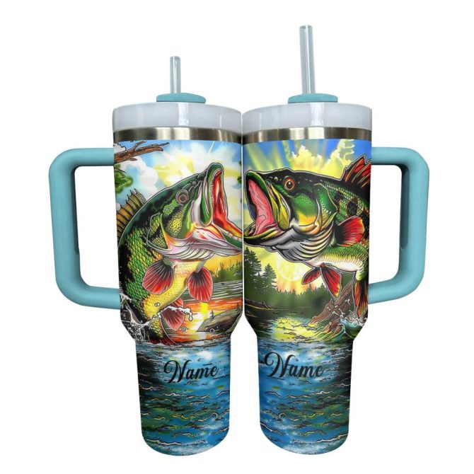 Fishing Custom Stanley Quencher 40Oz Stainless Steel Tumbler With Handle - Image 2