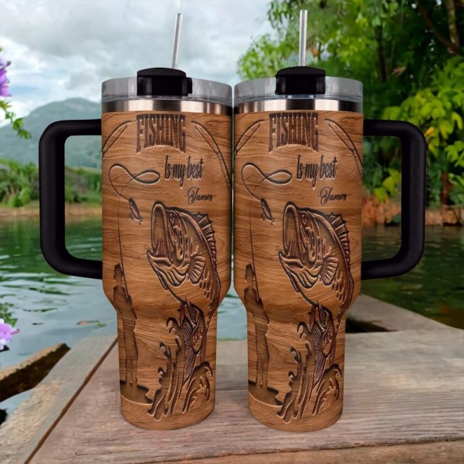 Fishing Custom Stanley Quencher 40Oz Stainless Steel Tumbler With Handle - Image 3