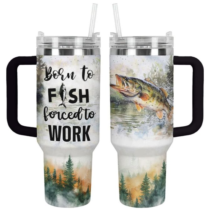 Fishing Custom Stanley Quencher 40Oz Stainless Steel Tumbler With Handle