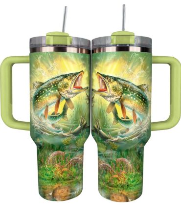 Fishing Custom Stanley Quencher 40Oz Stainless Steel Tumbler With Handle