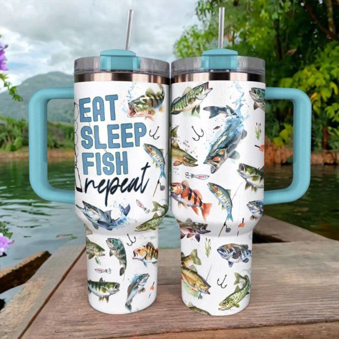 Fishing Custom Stanley Quencher 40Oz Stainless Steel Tumbler With Handle - Image 2