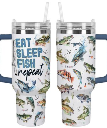 Fishing Custom Stanley Quencher 40Oz Stainless Steel Tumbler With Handle