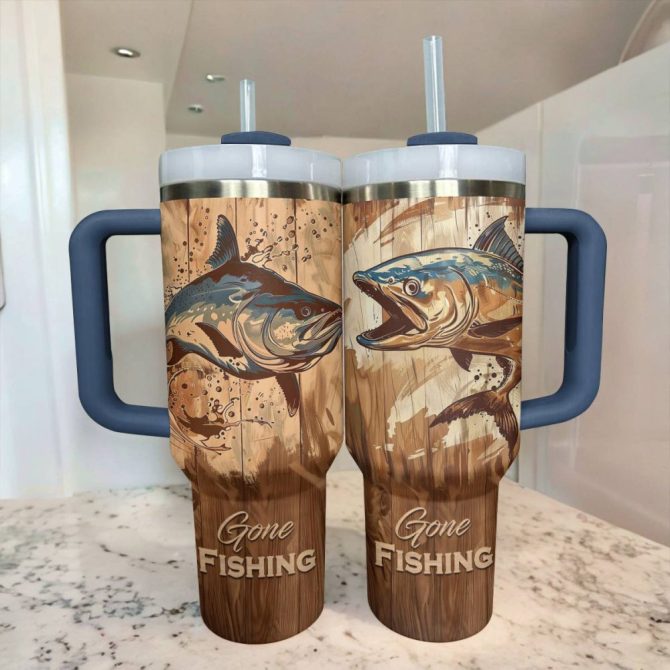 Fishing Custom Stanley Quencher 40Oz Stainless Steel Tumbler With Handle - Image 3