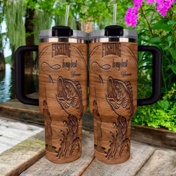 Fishing Custom Stanley Quencher 40Oz Stainless Steel Tumbler With Handle - Image 4