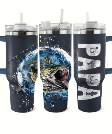 Fishing Custom Stanley Quencher 40Oz Stainless Steel Tumbler With Handle