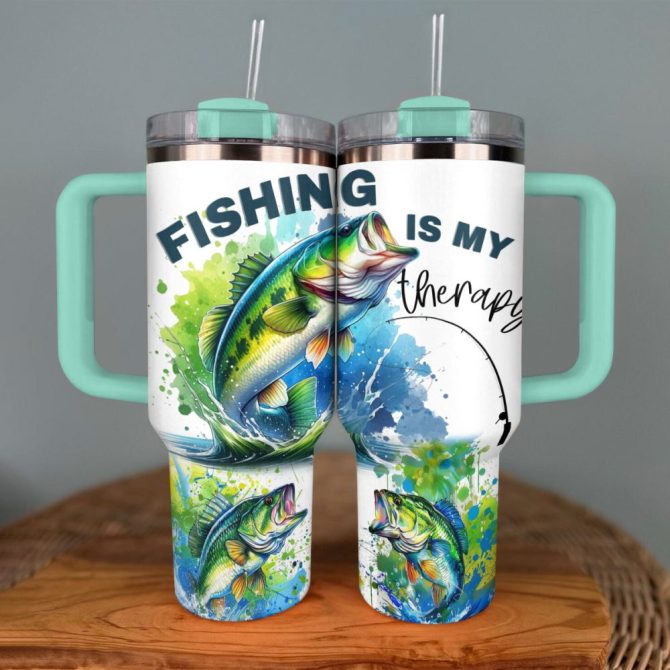 Fishing Custom Stanley Quencher 40Oz Stainless Steel Tumbler With Handle - Image 4